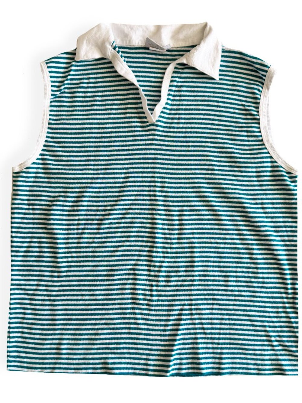 Secondhand Cotton Casual, Striped Polo Tank Top